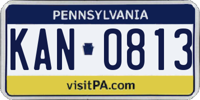 PA license plate KAN0813