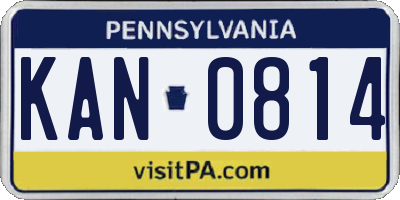 PA license plate KAN0814
