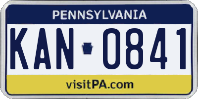 PA license plate KAN0841