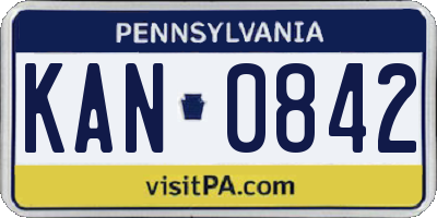 PA license plate KAN0842