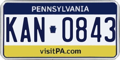 PA license plate KAN0843