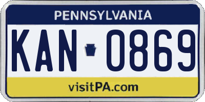 PA license plate KAN0869
