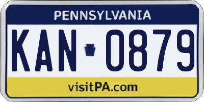 PA license plate KAN0879