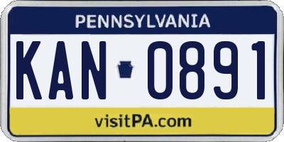 PA license plate KAN0891