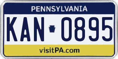 PA license plate KAN0895