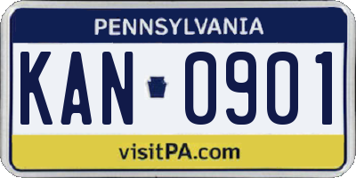 PA license plate KAN0901