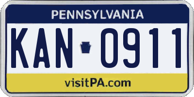 PA license plate KAN0911