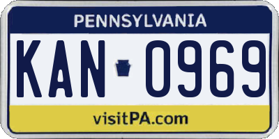 PA license plate KAN0969