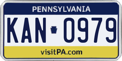 PA license plate KAN0979