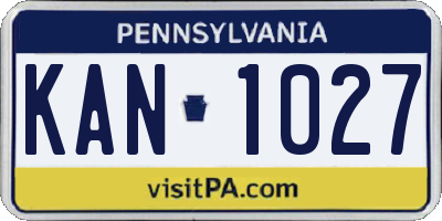 PA license plate KAN1027