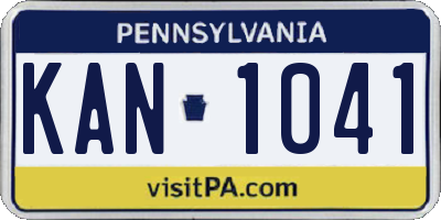 PA license plate KAN1041