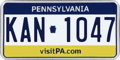 PA license plate KAN1047
