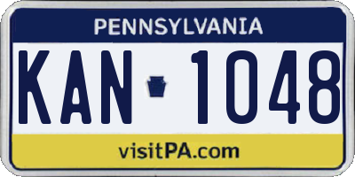 PA license plate KAN1048