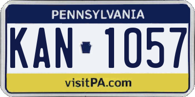 PA license plate KAN1057