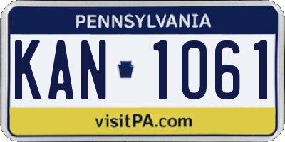 PA license plate KAN1061