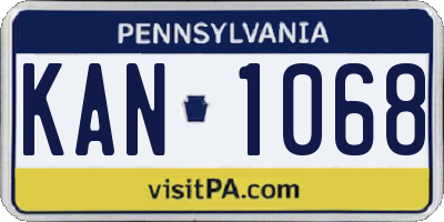 PA license plate KAN1068