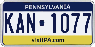 PA license plate KAN1077