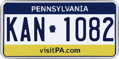 PA license plate KAN1082