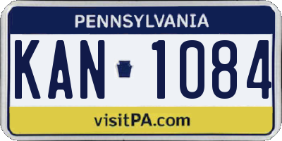 PA license plate KAN1084