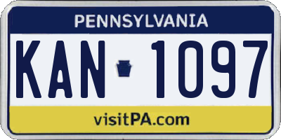 PA license plate KAN1097