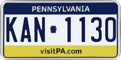 PA license plate KAN1130