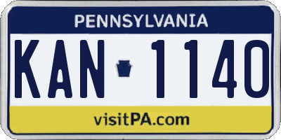 PA license plate KAN1140