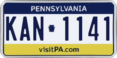 PA license plate KAN1141