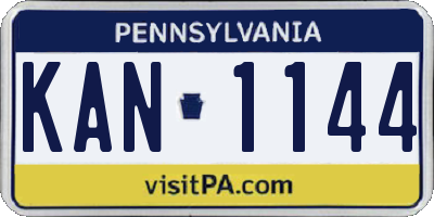 PA license plate KAN1144