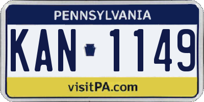 PA license plate KAN1149