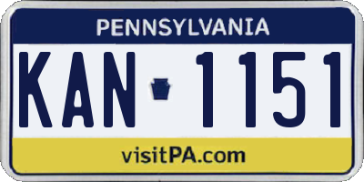 PA license plate KAN1151