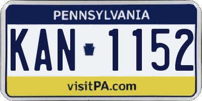 PA license plate KAN1152