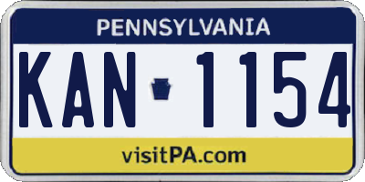PA license plate KAN1154