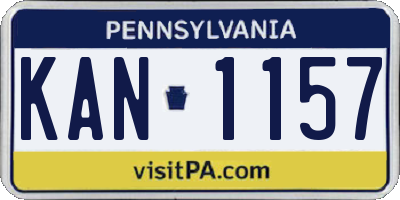 PA license plate KAN1157