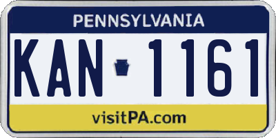 PA license plate KAN1161