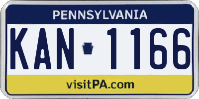 PA license plate KAN1166
