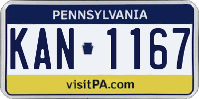 PA license plate KAN1167