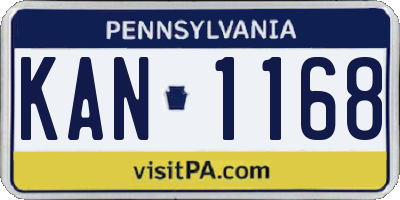 PA license plate KAN1168