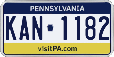 PA license plate KAN1182