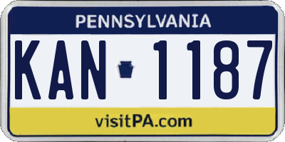 PA license plate KAN1187