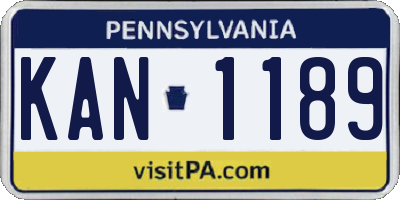 PA license plate KAN1189