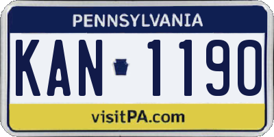 PA license plate KAN1190