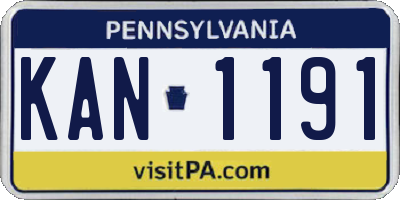 PA license plate KAN1191