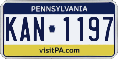 PA license plate KAN1197