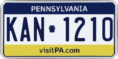 PA license plate KAN1210