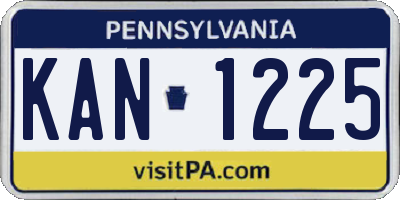 PA license plate KAN1225