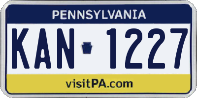 PA license plate KAN1227