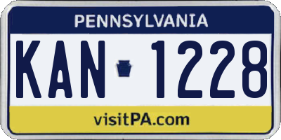 PA license plate KAN1228