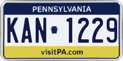 PA license plate KAN1229
