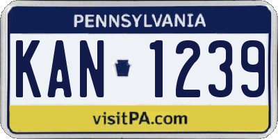 PA license plate KAN1239