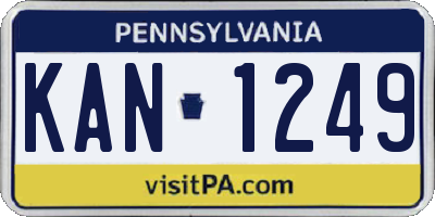 PA license plate KAN1249